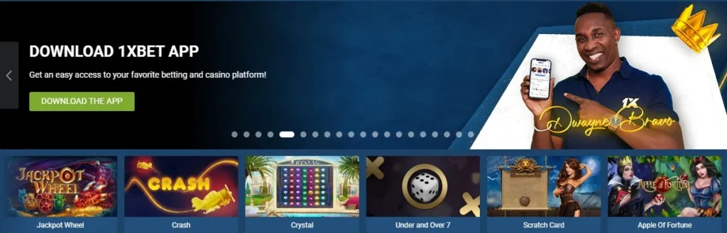1xBet download app banner