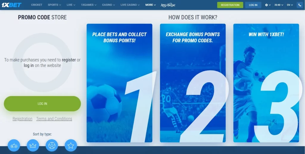 1xBet toko kode promo