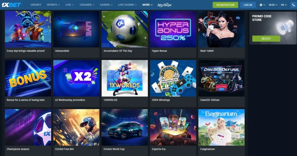 Bonus dan promosi dari 1xBet