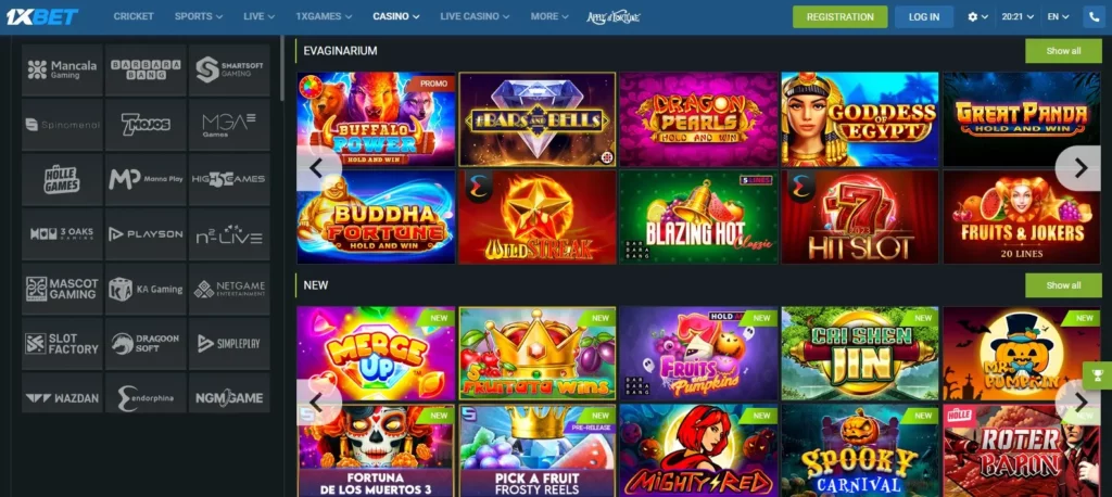 Permainan Kasino Online di 1xBet