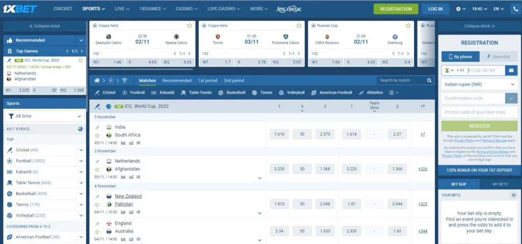 1xBet Taruhan Olahraga