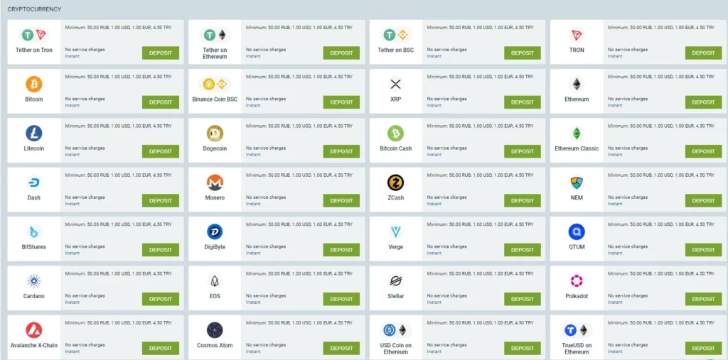 Cryptocurrency yang tersedia di 1xBet Indonesia