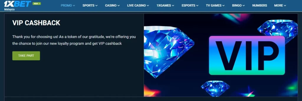 Uang Kembali VIP dari 1xBet Indonesia