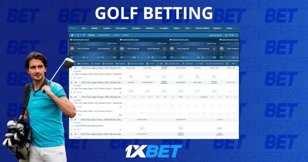 Bet on Golf at 1xBet Indonesia