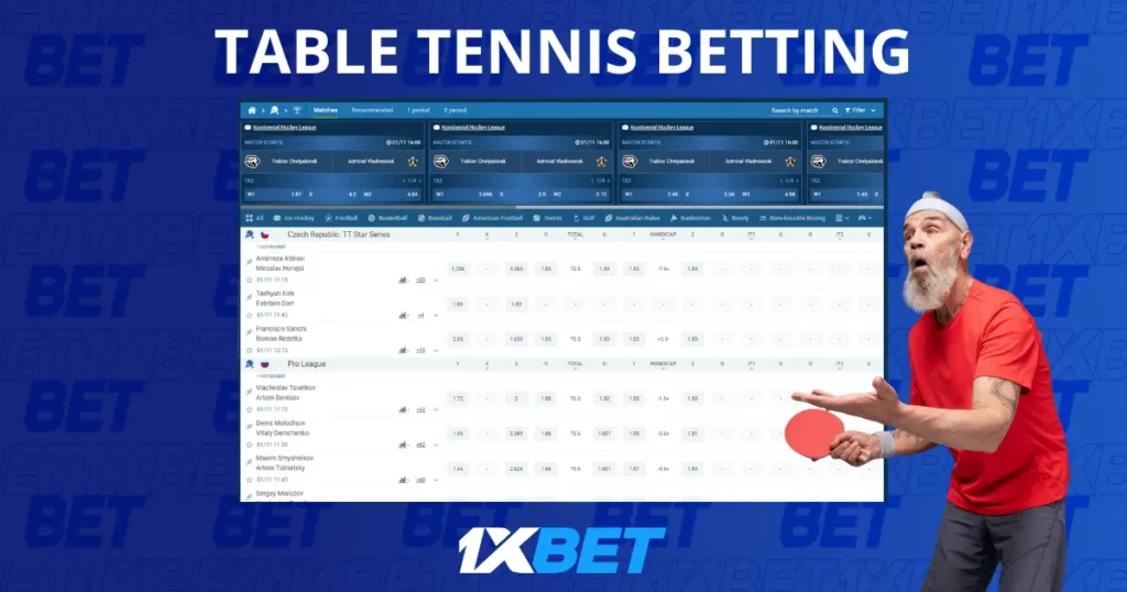 Betting on Table Tennis at 1xBet Indonesia