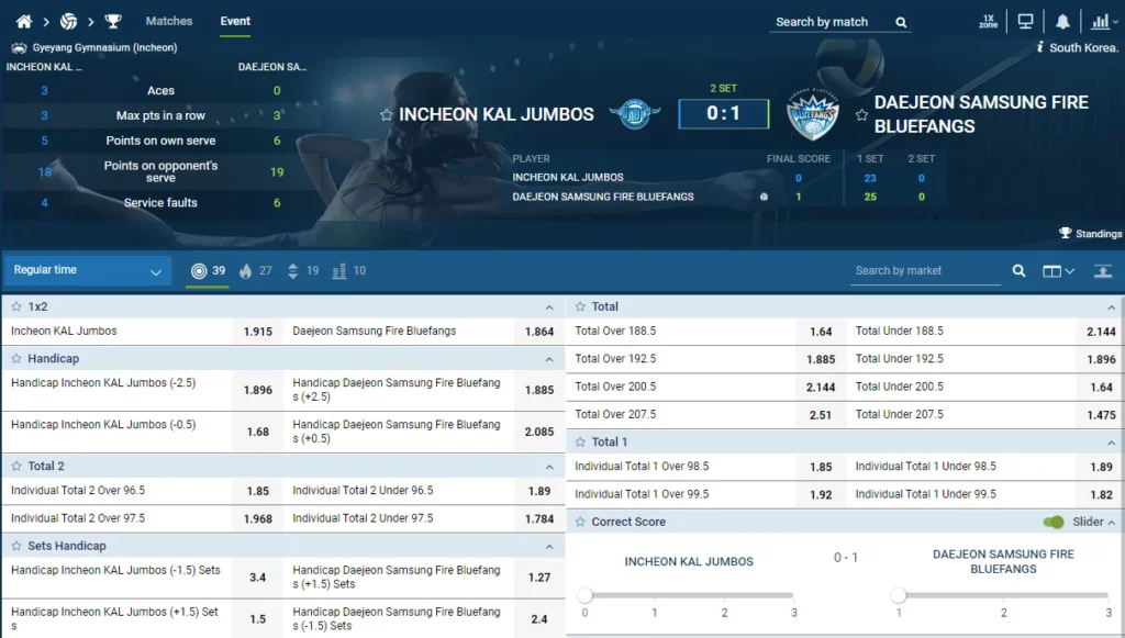 Taruhan Langsung Bola Voli di 1xBet Indonesia