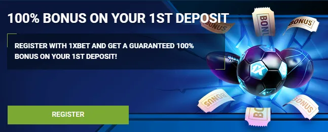 Bonus 100% pada deposit pertama dari 1xBet Indonesia untuk Taruhan Tenis Meja