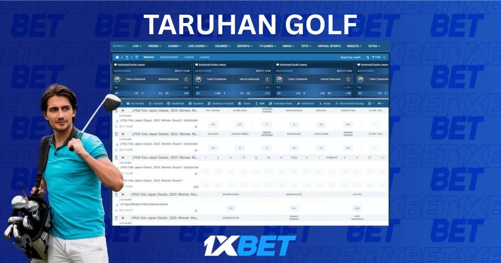 Bertaruh pada Golf di 1xBet Indonesia