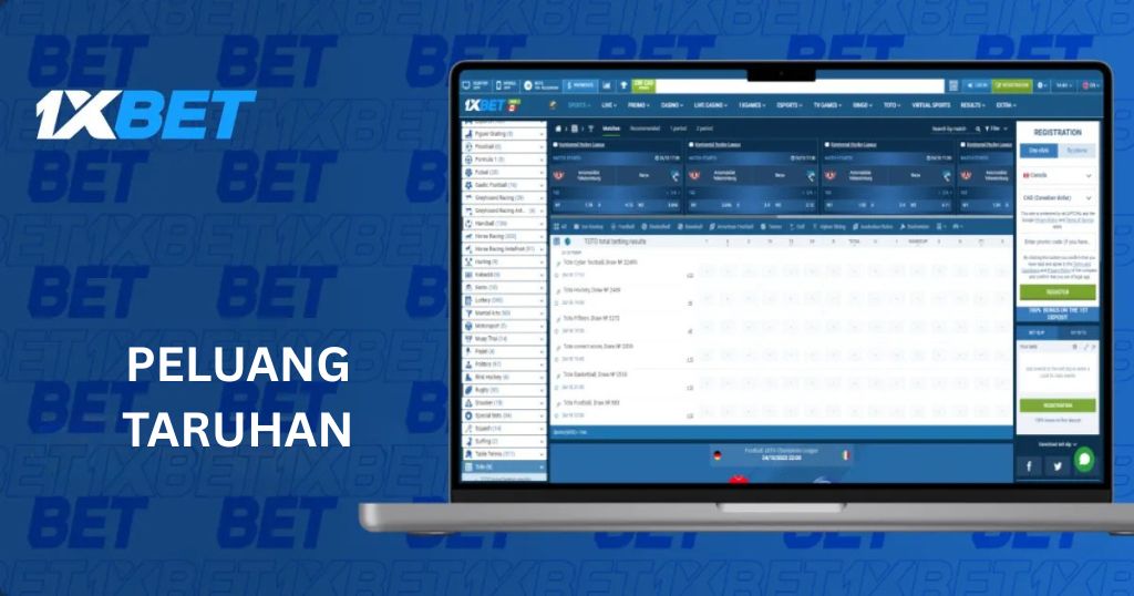 Peluang taruhan dalam taruhan olahraga di 1xBet Indonesia